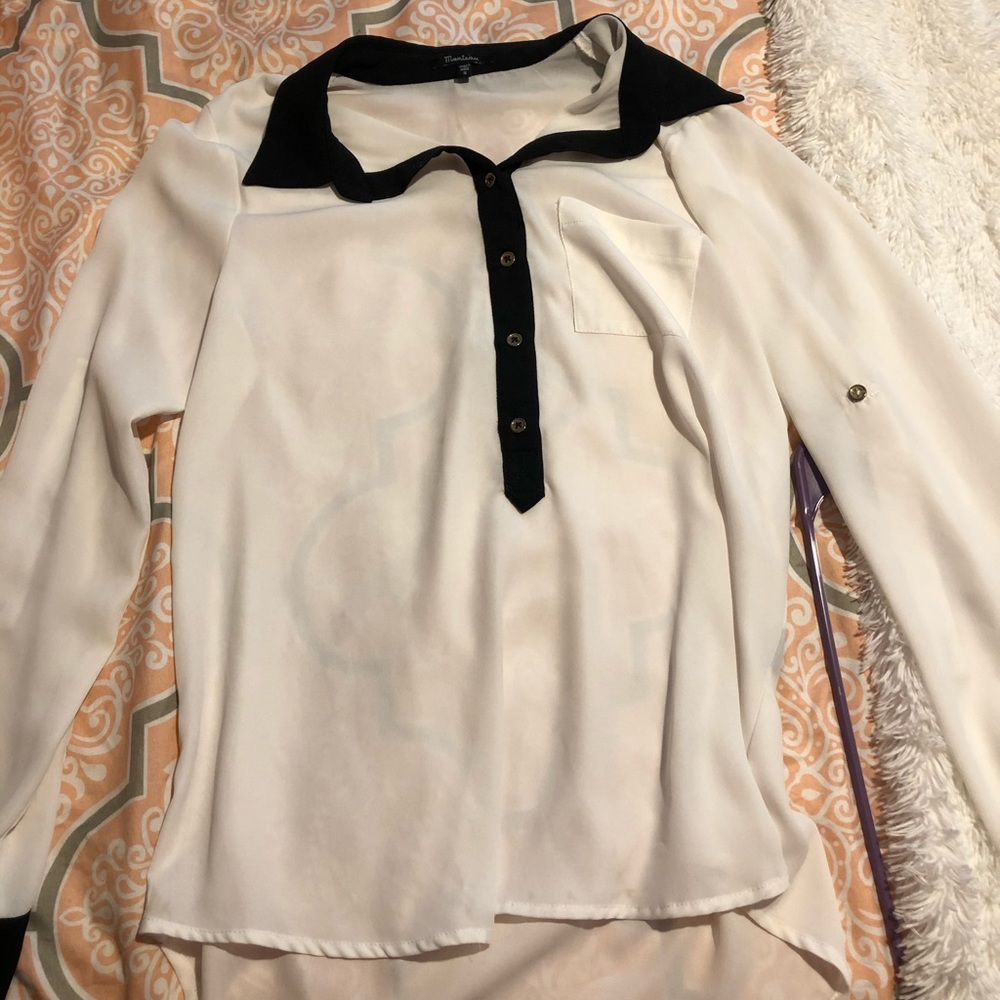 Black & white button up